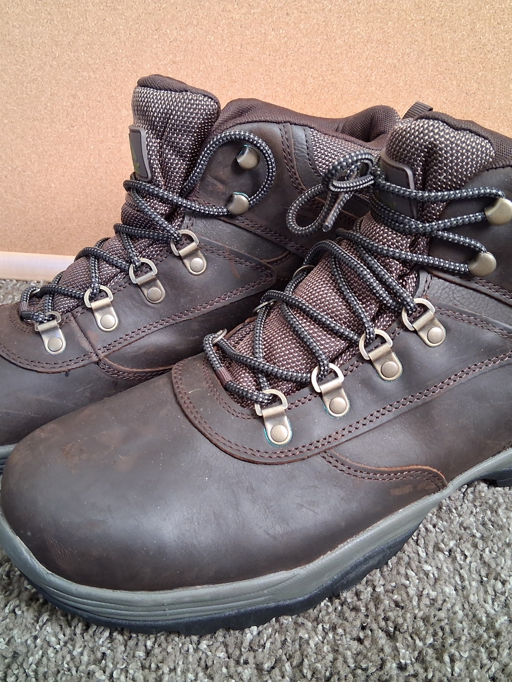 Ozark Trail Men's Dark Brown Hiking Boots with Black Accents